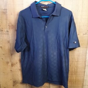 Tiger Woods Nike Golf Polo Shirt Mens Size M Blue Fit Dry Short Sleeve Quick Dry